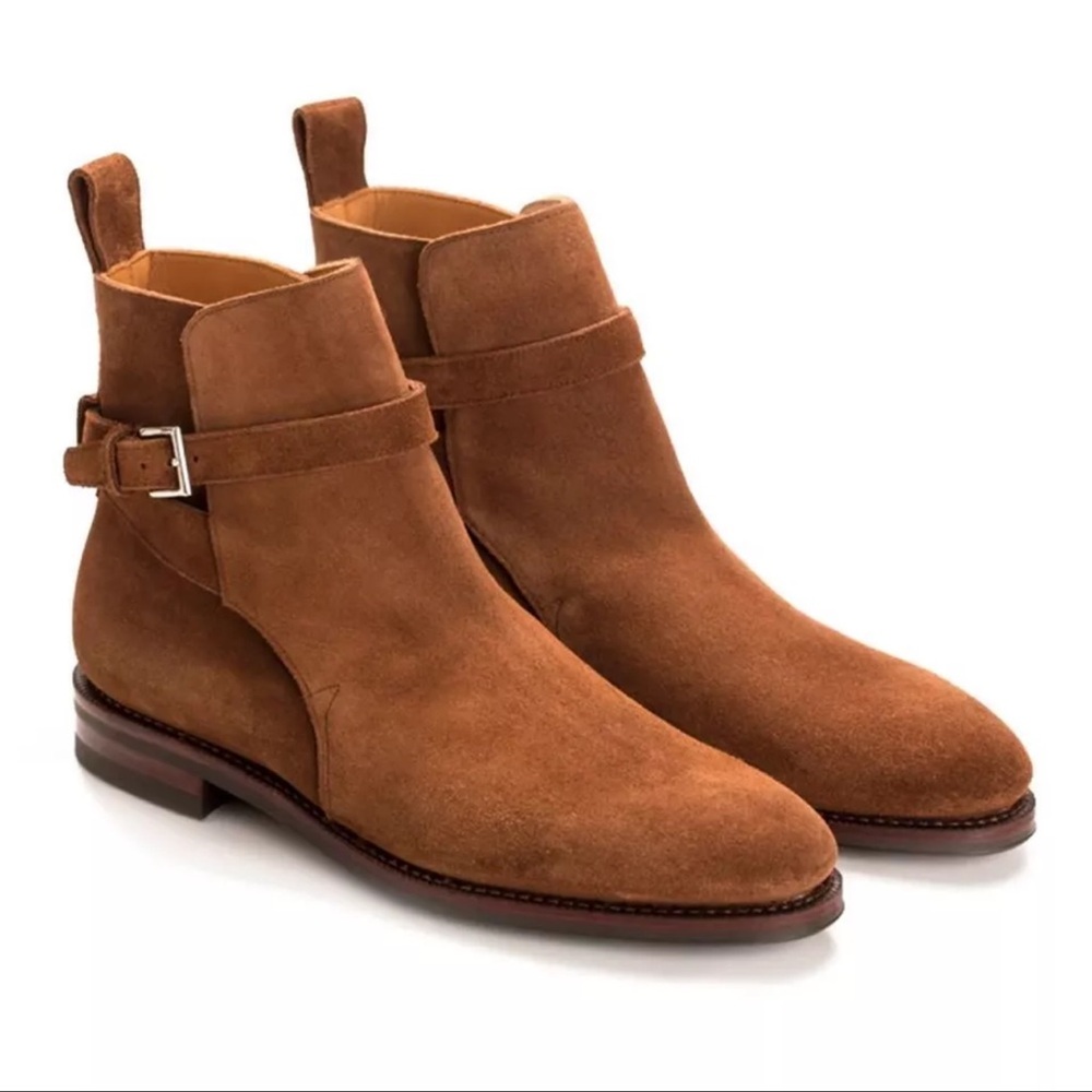 MEERMIN Men's Brown Rust Rapello Suede Boots - Size 11